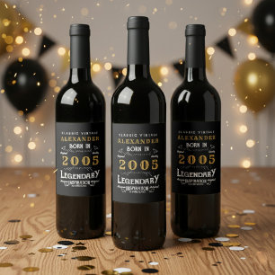 Rótulo De Garrafa De Cerveja Lenda de Aniversário de 21 Anos Nascido em 2005 Pr