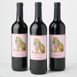 Rótulo De Garrafa De Cerveja Leopardo de Grinalda de Natal