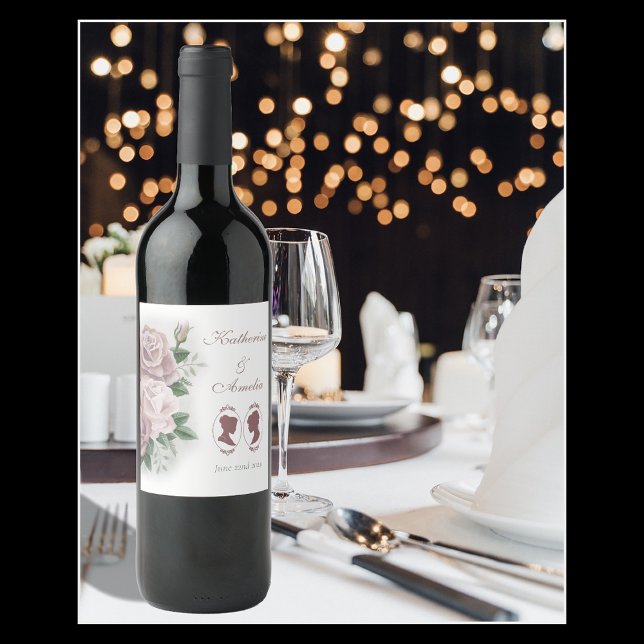 Rótulo De Garrafa De Cerveja Lésbicas Brides Regência Rosas Rosa (Criador carregado)