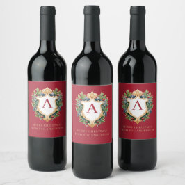 Rótulo De Garrafa De Cerveja Letra Elegante Monograma de Natal