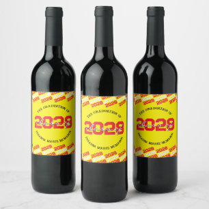 Rótulo De Garrafa De Cerveja Licor Personalizado Vermelho e Amarelo