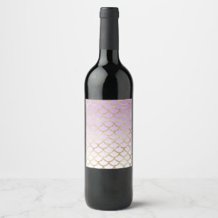 Rótulo De Garrafa De Cerveja Lilás Roxo Dourado Sereia Brilho Faíscas