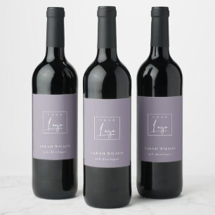 Rótulo De Garrafa De Cerveja Lilás Simples Personalizado Logotipo de Negócios d