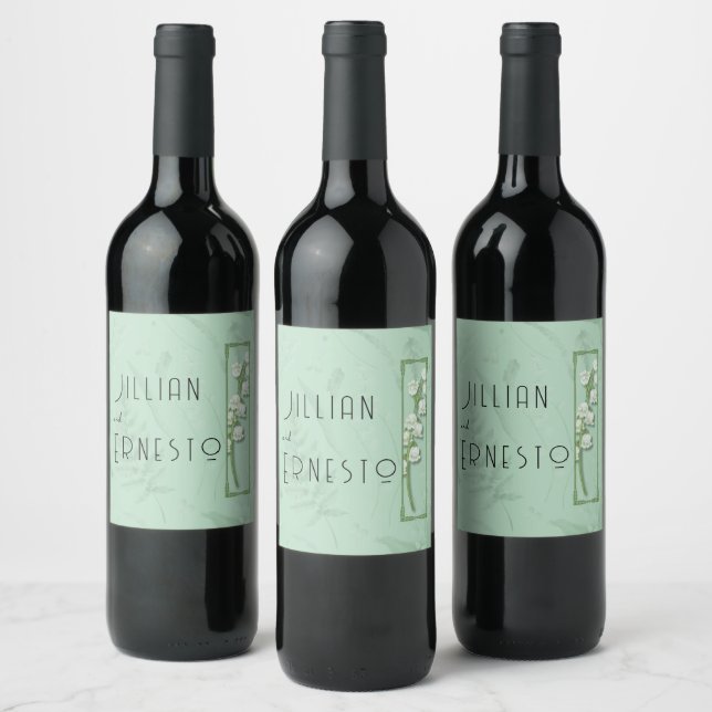 Rótulo De Garrafa De Cerveja Lily of Valley com Ferns | Verde macio (Garrafas)
