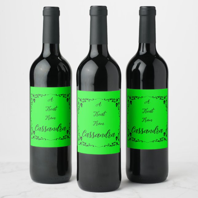 Rótulo De Garrafa De Cerveja Lima Halloween Verde Personalizado  (Garrafas)