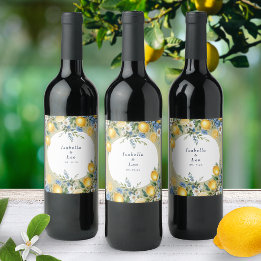 Rótulo De Garrafa De Cerveja Limão Amalfi Mediterrâneo Casamento Personalizado