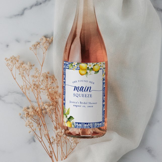 Rótulo De Garrafa De Cerveja Limões de compressão principais e Mediterrâneo azu (Criador carregado)