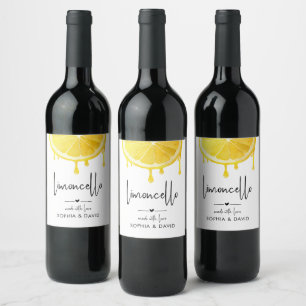 Rótulo De Garrafa De Cerveja Limoncello Aquarela Limão Feito Com Amor