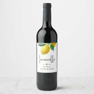 Rótulo De Garrafa De Cerveja Limoncello Aquarela Limões Floral