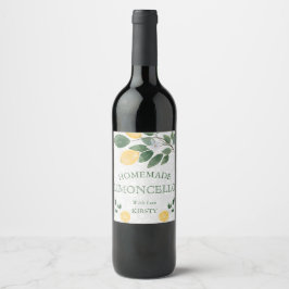 Rótulo De Garrafa De Cerveja Limoncello caseiro de limões sicilianos aquarela