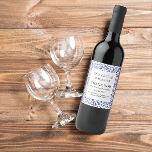 Rótulo De Garrafa De Cerveja Limonetas Mediterrâneas Azulejo Azul Mosaico Casam