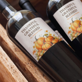 Rótulo De Garrafa De Cerveja Linda Aquarela Pumpkins Agradável Bendito