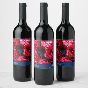 Rótulo De Garrafa De Cerveja Lindo Buquê De Rosas Vermelhas