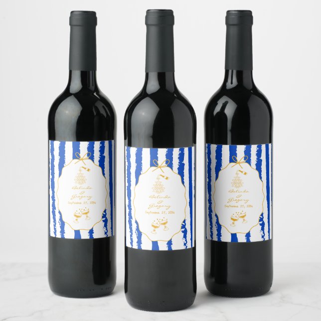 Rótulo De Garrafa De Cerveja Listras Caprichosas Casamento Pintado à Mão  (Garrafas)