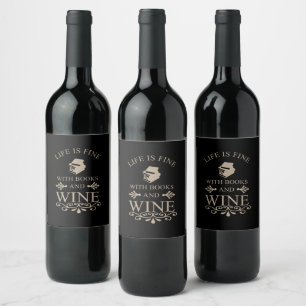 Rótulo De Garrafa De Cerveja Livros Divertidos e Citação de Vinho