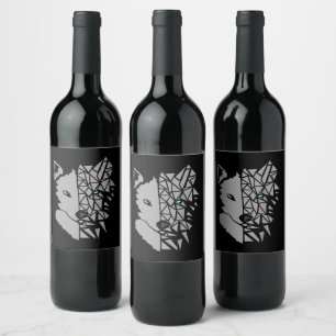 Rótulo De Garrafa De Cerveja Lobo das Cinzas Geométricas