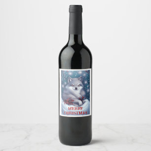 Rótulo De Garrafa De Cerveja Lobo de Natal - Rótulo do Vinho