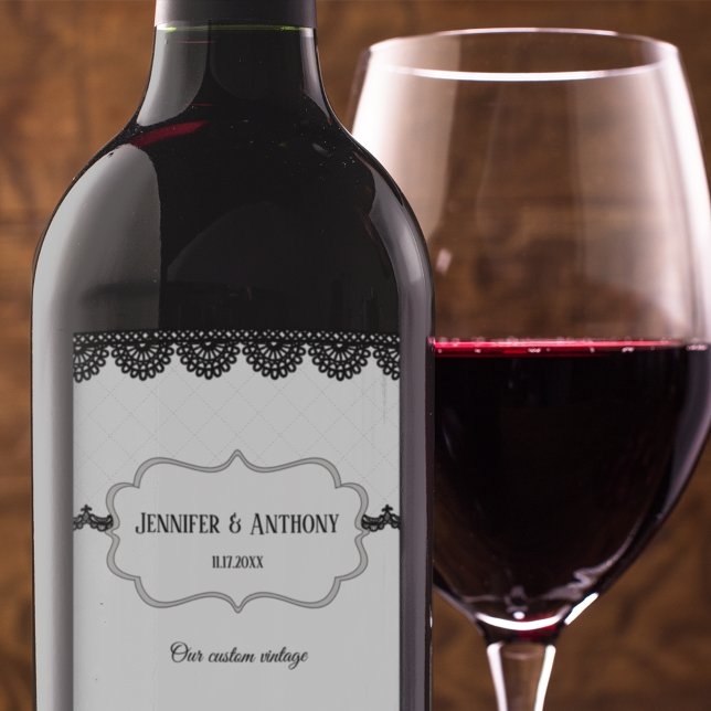 Rótulo De Garrafa De Cerveja Locação Preta no Casamento Personalizado Branco (Criador carregado)