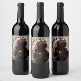 Rótulo De Garrafa De Cerveja Locomotiva Noturna do Motor de Comboio