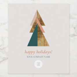 Rótulo De Garrafa De Cerveja Logotipo de Presente de Árvore de Natal Minimalist