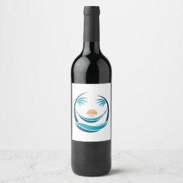 Rótulo De Garrafa De Cerveja Logotipo de Rede Luxuosa de Pôr do Sol