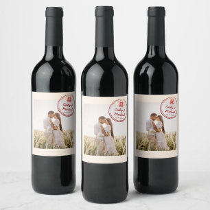 Rótulo De Garrafa De Cerveja Logotipo de selo de casamento chinês de foto de ca