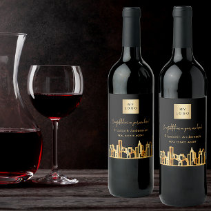 Rótulo De Garrafa De Cerveja Logotipo do agente imobiliário da Skyline City em