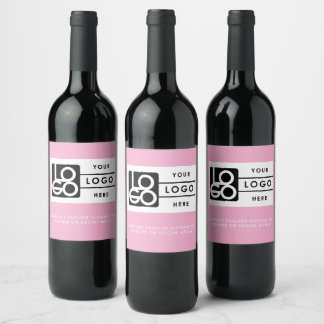 Rótulo De Garrafa De Cerveja Logotipo Empresarial Corporativo Minimalista Rosa