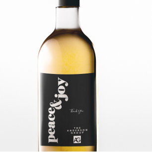 Rótulo De Garrafa De Cerveja Logotipo Moderno e Elegante de Paz e Alegria Corpo