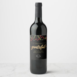 Rótulo De Garrafa De Cerveja Logotipo personalizado Folhagem Botânica “Grateful