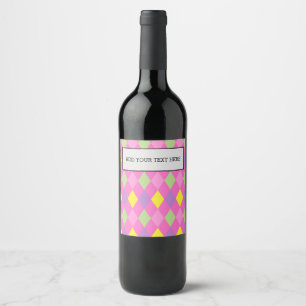 Rótulo De Garrafa De Cerveja Losangos Coloridos Geométricos Carnaval Arlequim