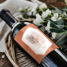 Rótulo De Garrafa De Cerveja Lush Palm Leaf Wedding Terra Cotta ID956