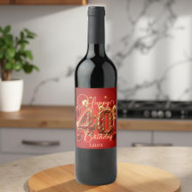 Luxury Glam Red e Dourada Celebração de aniversári