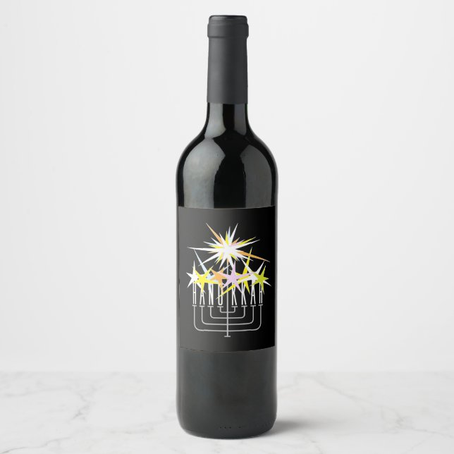 Rótulo De Garrafa De Cerveja Luzes de Hanukkah (Frente)