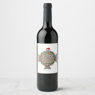 Rótulo De Garrafa De Cerveja Luzes de Natal de Estrela-do-Mar Brilhante Subaquá