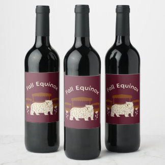 Rótulo De Garrafa De Cerveja Mabon Harvest Fall Equinox Invest