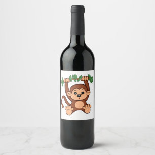 Rótulo De Garrafa De Cerveja Macaco apenas que pendura ao redor