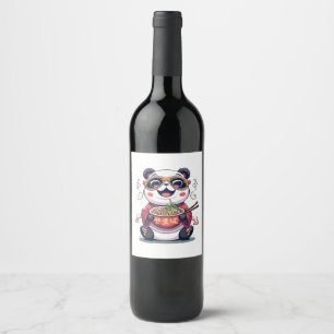 Rótulo De Garrafa De Cerveja Macarrão Panda