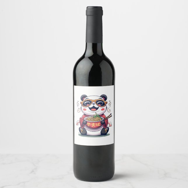 Rótulo De Garrafa De Cerveja Macarrão Panda (Frente)