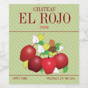Rótulo De Garrafa De Cerveja Maçãs Fruta Botânica Verão Colheita Jardim