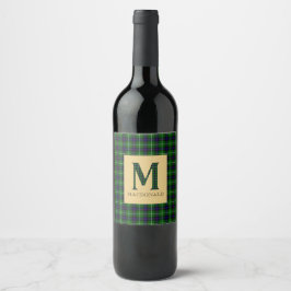 Rótulo De Garrafa De Cerveja MacDonald Tartan Monograma M
