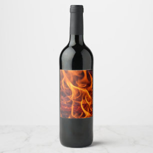 Rótulo De Garrafa De Cerveja Macro de chama de incêndio