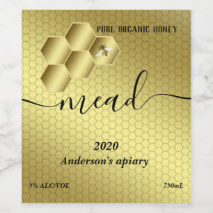 Rótulo De Garrafa De Cerveja Made-pente de mel moderno