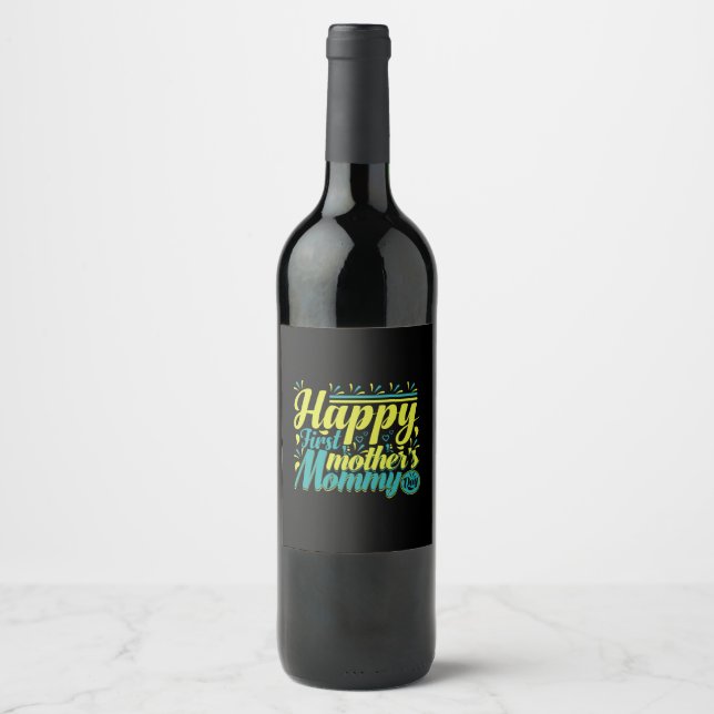 Rótulo De Garrafa De Cerveja Mãe presente feliz dia da primeira Mamãe (Frente)
