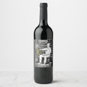 Rótulo De Garrafa De Cerveja Magia Cubo com Monstros
