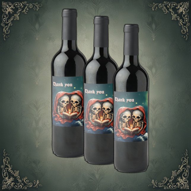 Rótulo De Garrafa De Cerveja Magical winter moments, two skeletons (Criador carregado)