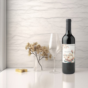 Rótulo De Garrafa De Cerveja Magnólia floral elegante