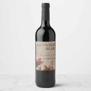 Rótulo De Garrafa De Cerveja Magnólia Romântica Floral Vintage Nome Personaliza