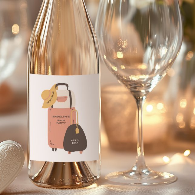 Rótulo De Garrafa De Cerveja Mala de Viagem Destino Festa de Despedida (Criador carregado)