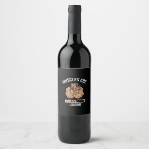 Rótulo De Garrafa De Cerveja Malhação Muscular Carregando Bullock Ox Sport Gy